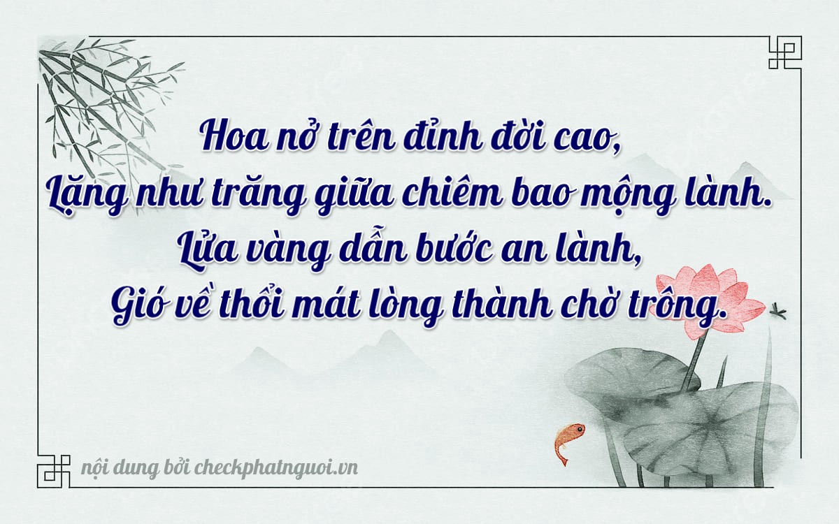 Bài thơ ý nghĩa cho <b>biển số 15C1-46854</b> tại website checkphatnguoi.vn