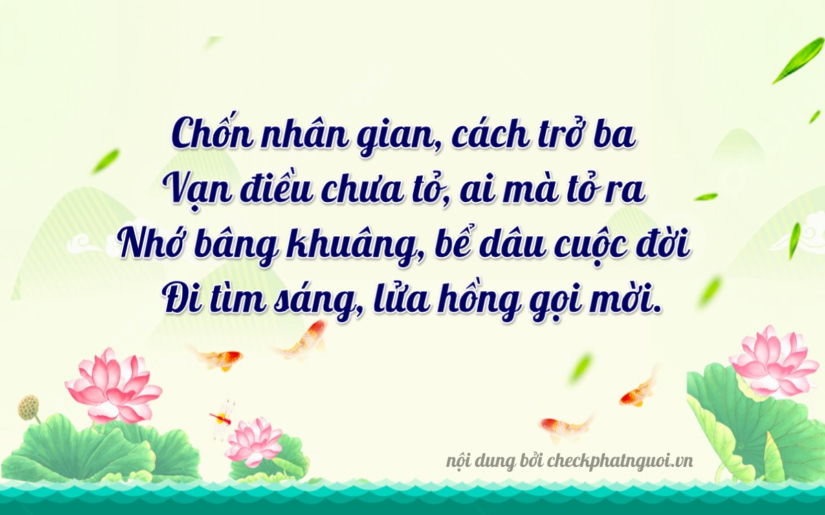 Bài thơ ý nghĩa cho <b>biển số 15C-30353</b> tại website checkphatnguoi.vn