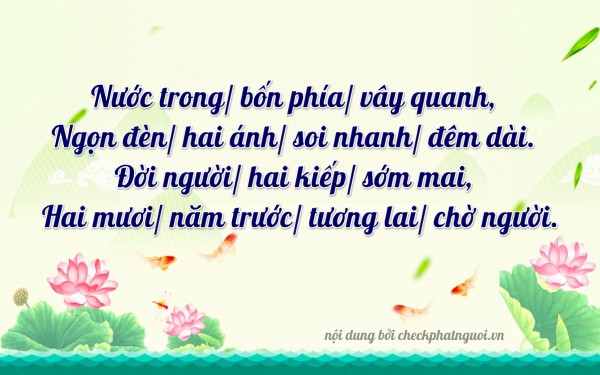 Bài thơ ý nghĩa cho <b>biển số 15C-41220</b> tại website checkphatnguoi.vn