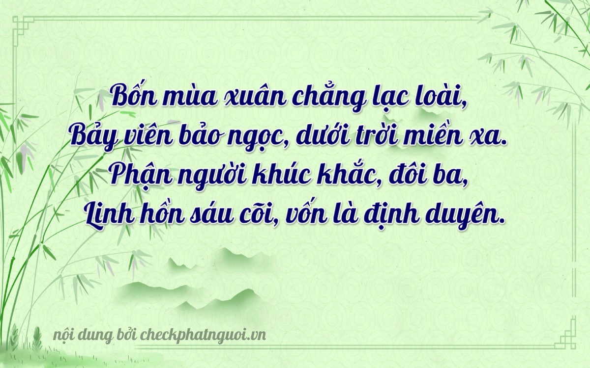 Bài thơ ý nghĩa cho <b>biển số 15C-47406</b> tại website checkphatnguoi.vn