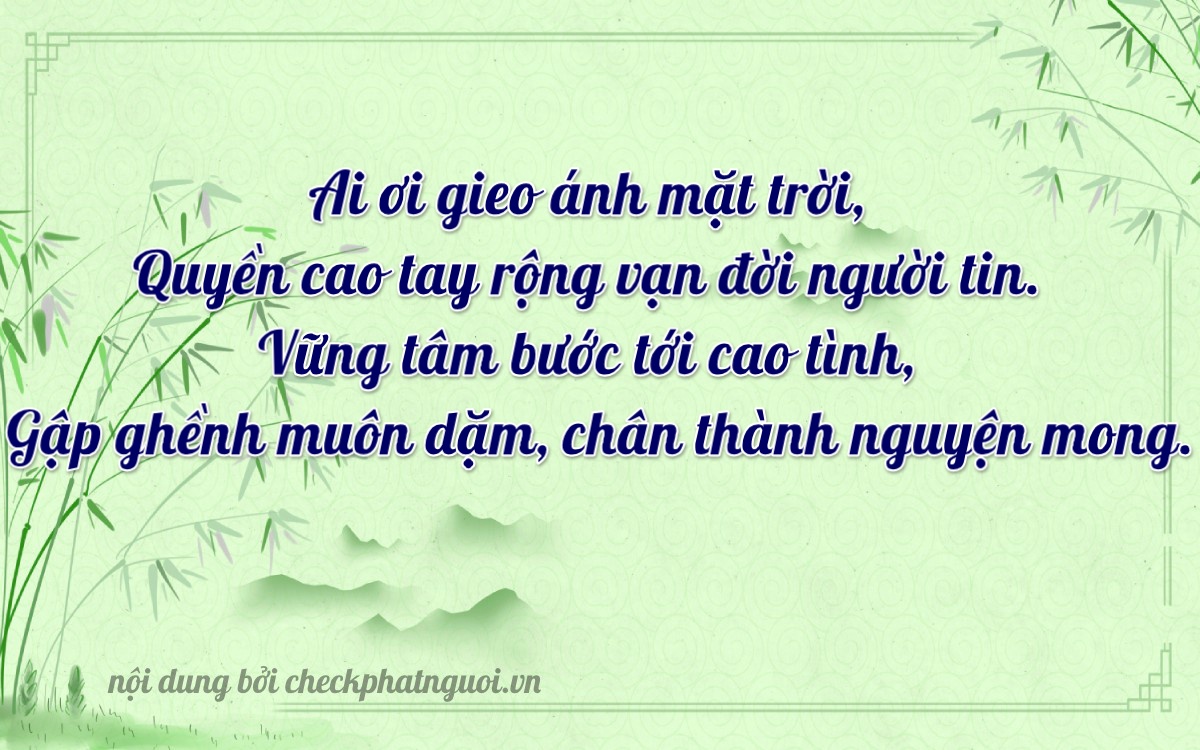 Bài thơ ý nghĩa cho <b>biển số 15D-01743</b> tại website checkphatnguoi.vn