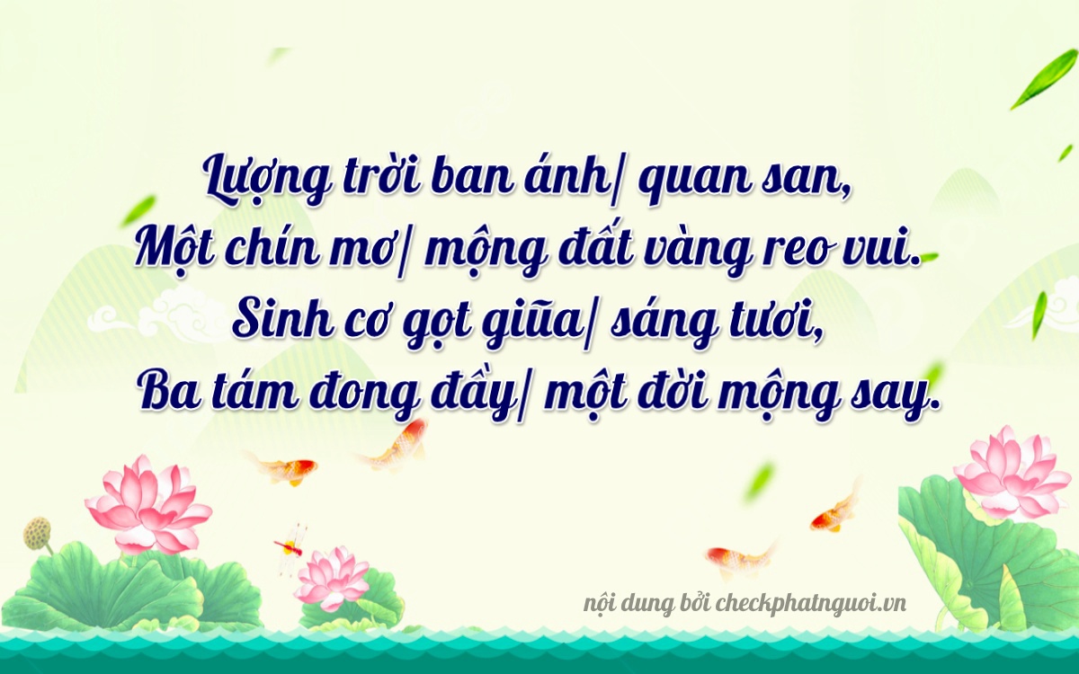 Bài thơ ý nghĩa cho <b>biển số 15D1-09138</b> tại website checkphatnguoi.vn