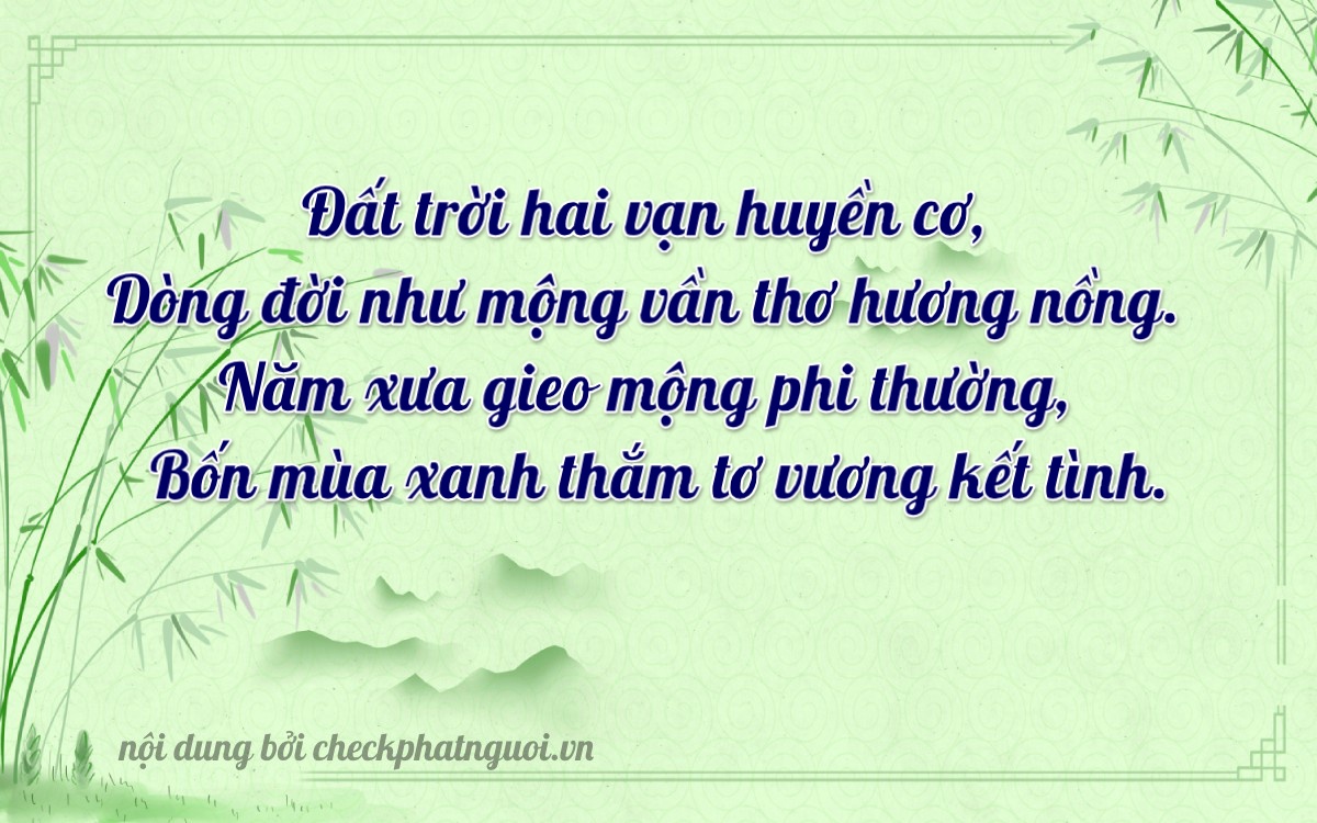 Bài thơ ý nghĩa cho <b>biển số 15D1-12234</b> tại website checkphatnguoi.vn