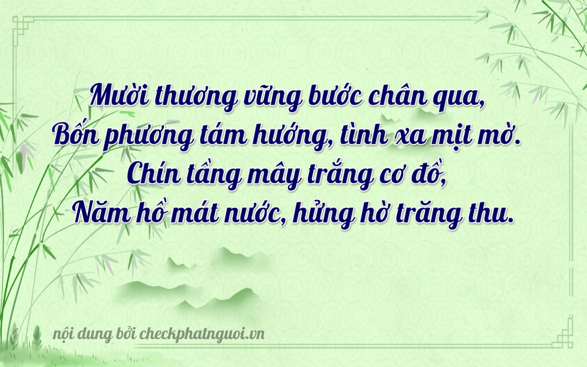 Bài thơ ý nghĩa cho <b>biển số 15D1-14953</b> tại website checkphatnguoi.vn