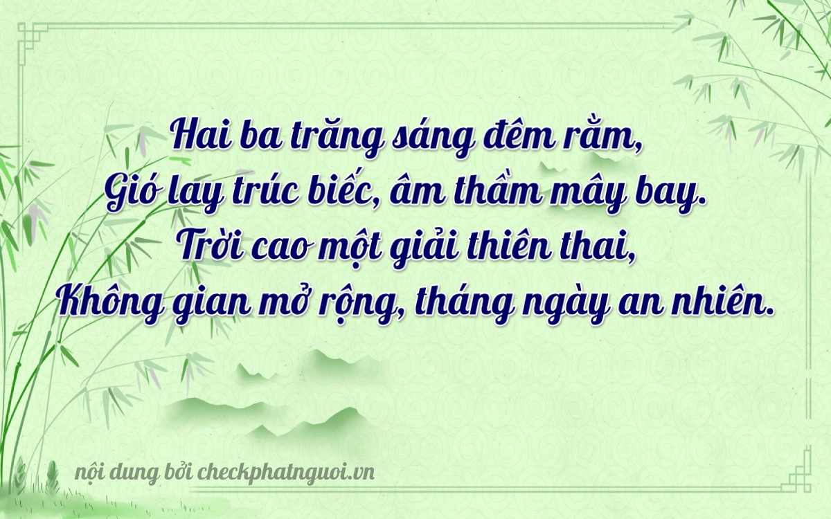 Bài thơ ý nghĩa cho <b>biển số 15D1-23108</b> tại website checkphatnguoi.vn