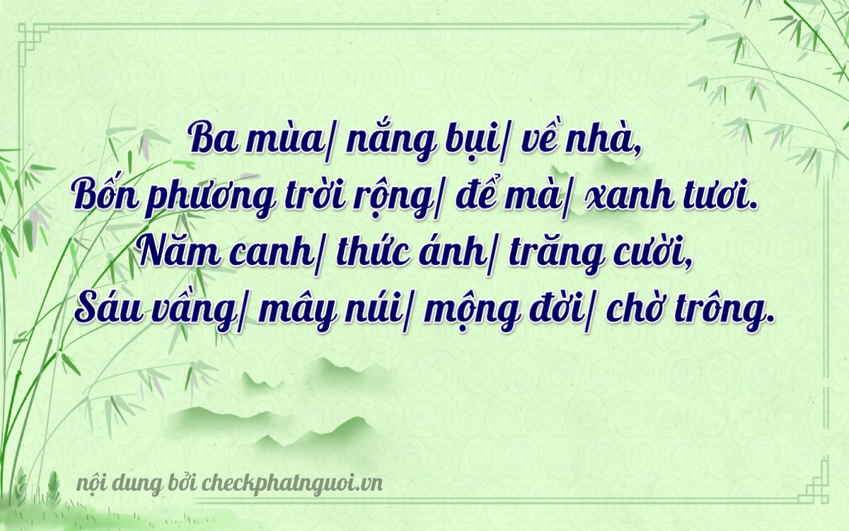 Bài thơ ý nghĩa cho <b>biển số 15D1-34526</b> tại website checkphatnguoi.vn