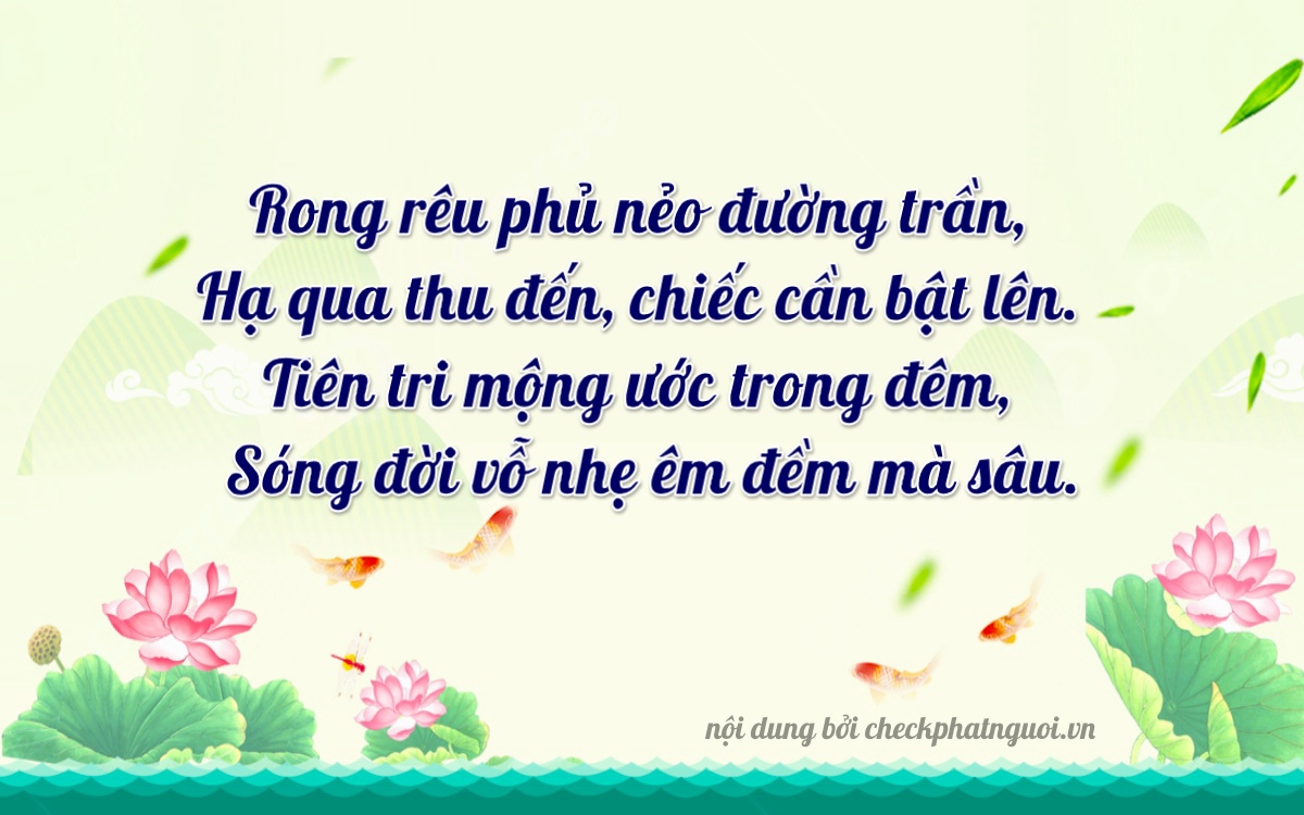 Bài thơ ý nghĩa cho <b>biển số 15D-28194</b> tại website checkphatnguoi.vn