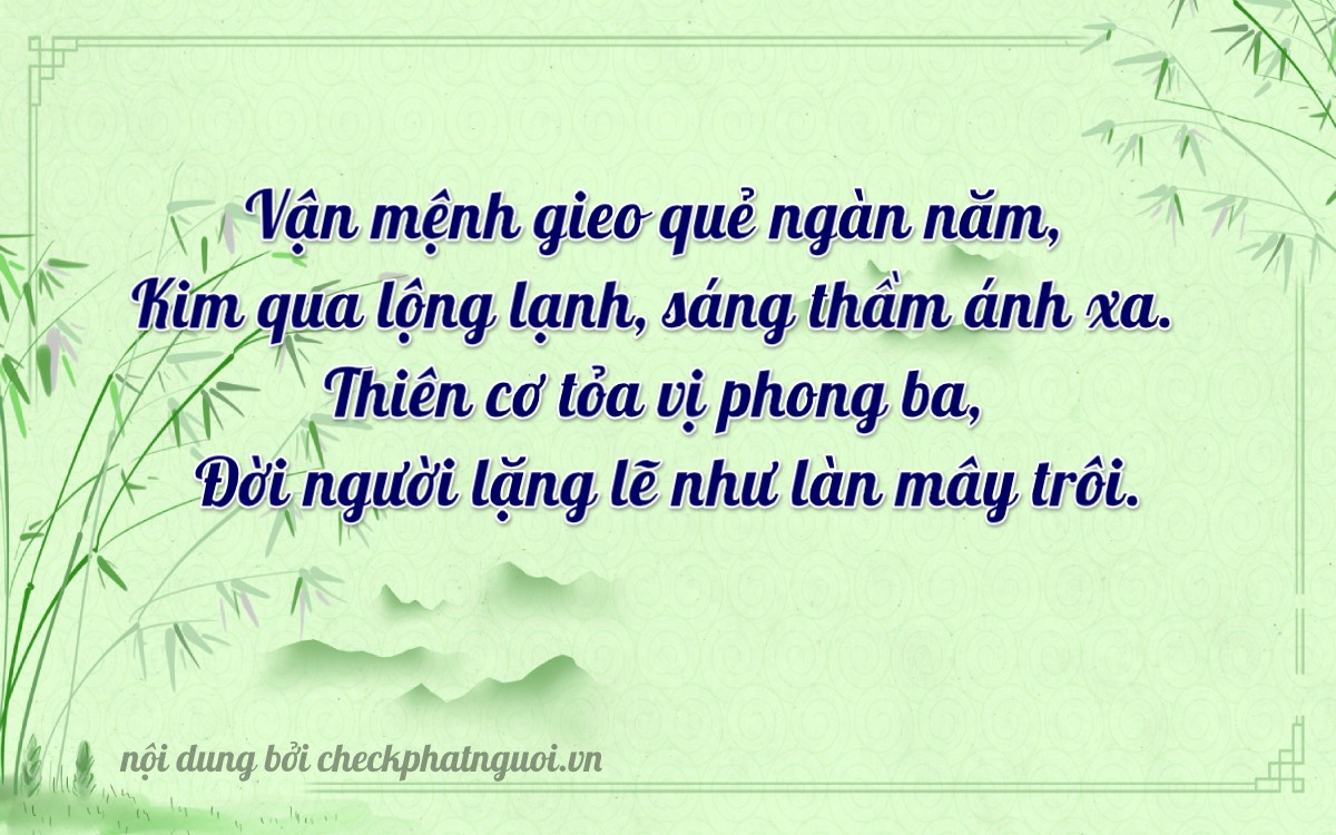Bài thơ ý nghĩa cho <b>biển số 15E-00540</b> tại website checkphatnguoi.vn