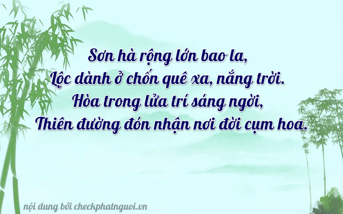 Bài thơ ý nghĩa cho <b>biển số 15F1-36085</b> tại website checkphatnguoi.vn