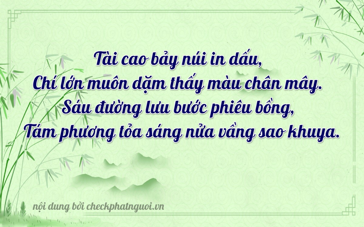 Bài thơ ý nghĩa cho <b>biển số 15G1-77687</b> tại website checkphatnguoi.vn
