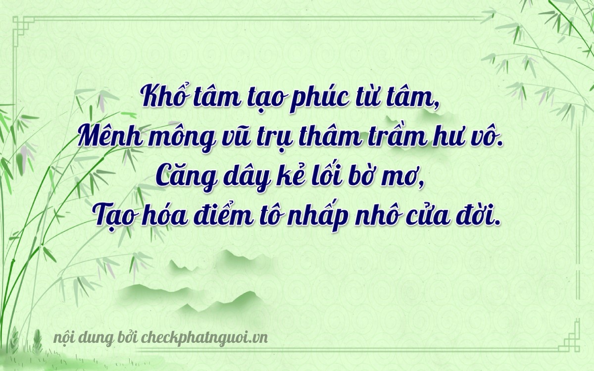 Bài thơ ý nghĩa cho <b>biển số 15G-49409</b> tại website checkphatnguoi.vn