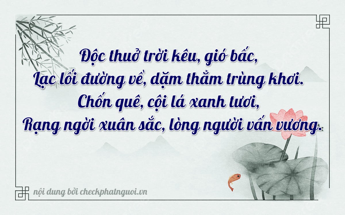 Bài thơ ý nghĩa cho <b>biển số 15H1-48237</b> tại website checkphatnguoi.vn