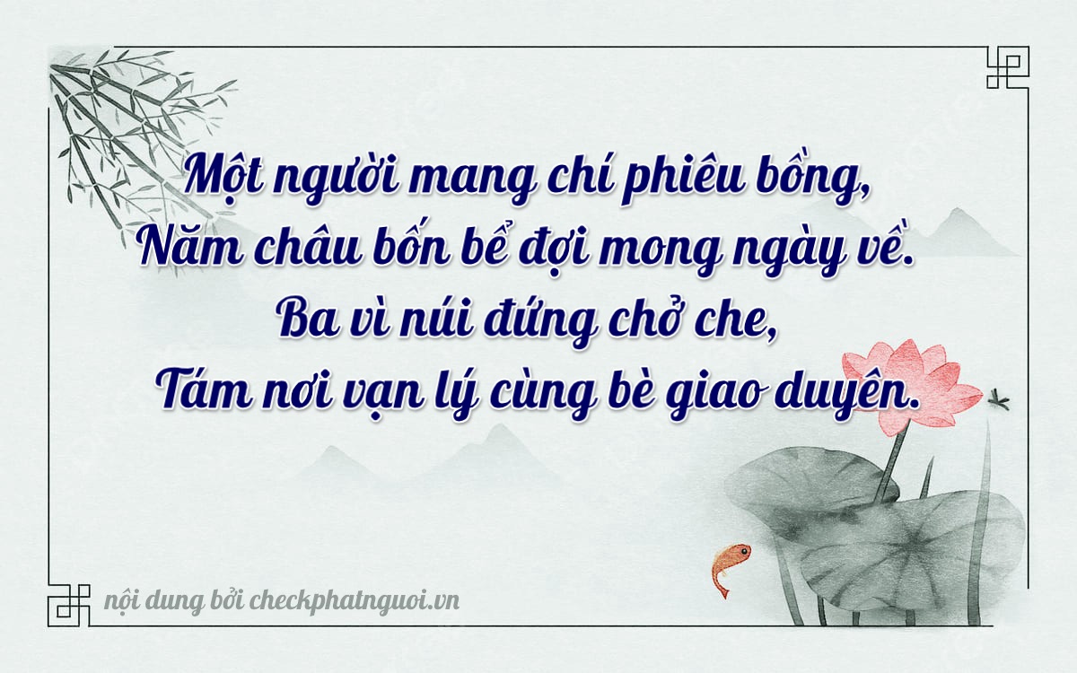 Bài thơ ý nghĩa cho <b>biển số 15K-11358</b> tại website checkphatnguoi.vn