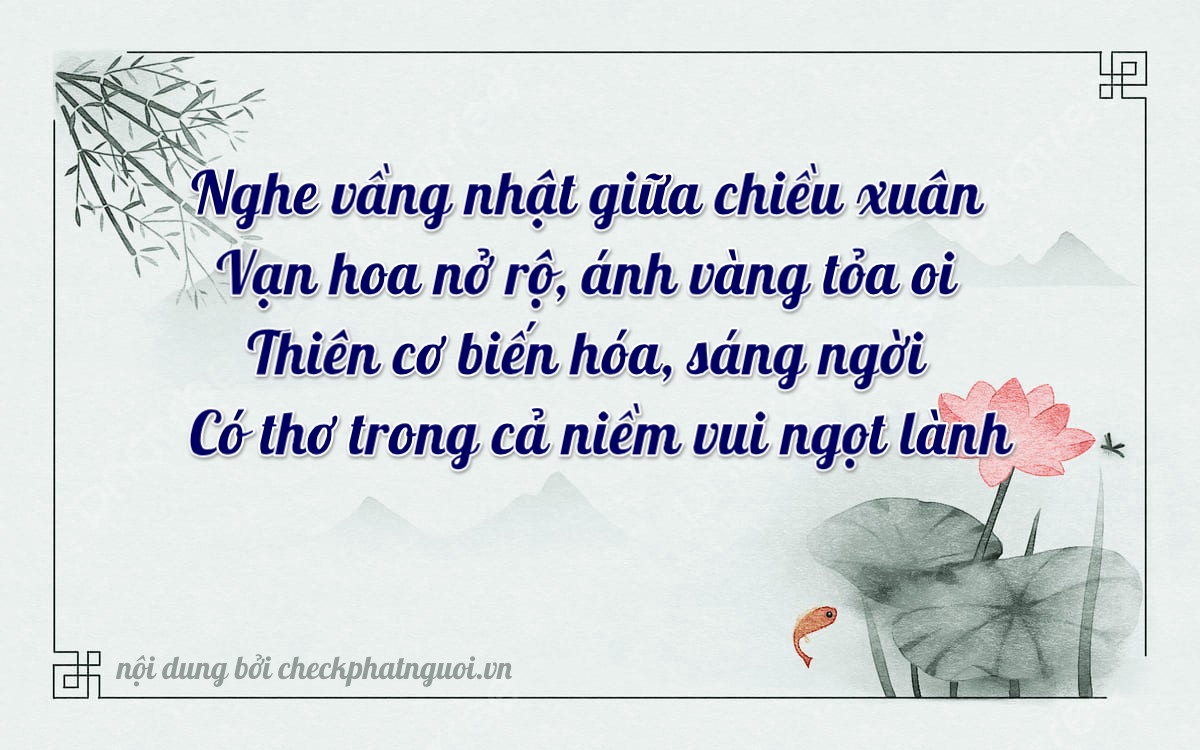 Bài thơ ý nghĩa cho <b>biển số 15K-23398</b> tại website checkphatnguoi.vn