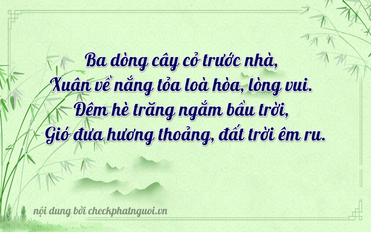 Bài thơ ý nghĩa cho <b>biển số 15K-30603</b> tại website checkphatnguoi.vn