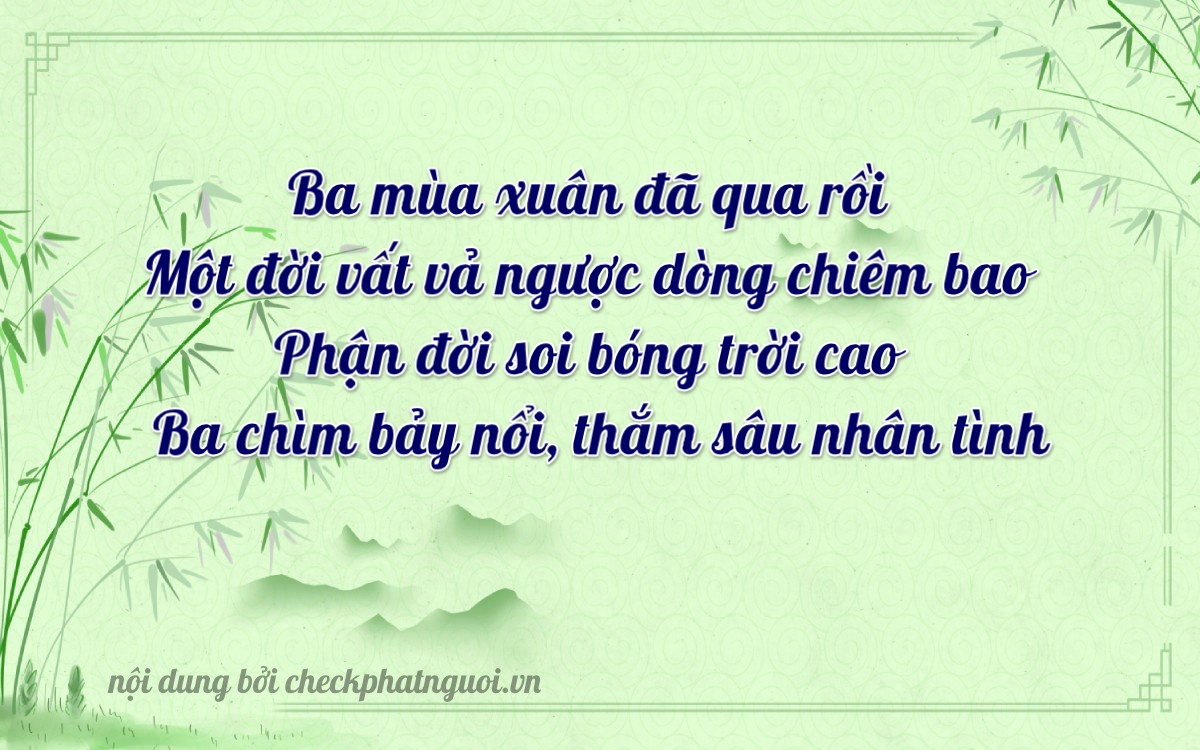 Bài thơ ý nghĩa cho <b>biển số 15K-31533</b> tại website checkphatnguoi.vn