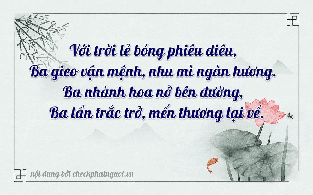 Bài thơ ý nghĩa cho <b>biển số 15K-33337</b> tại website checkphatnguoi.vn