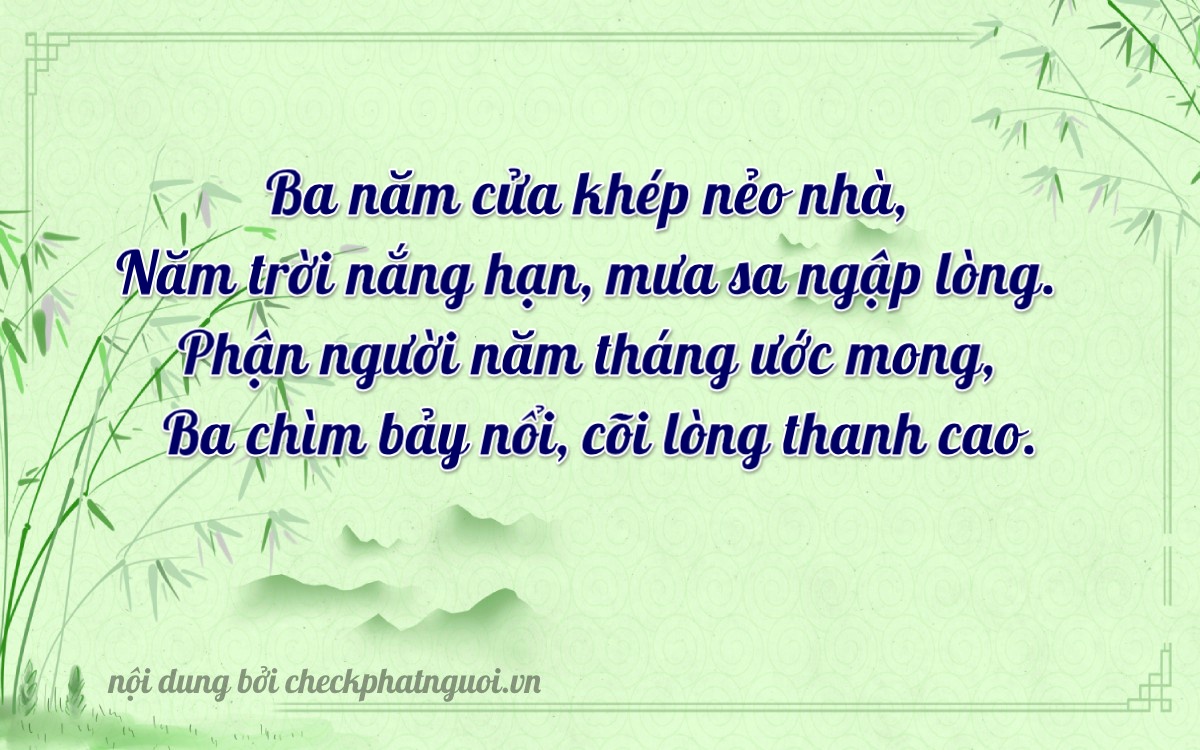 Bài thơ ý nghĩa cho <b>biển số 15K-35533</b> tại website checkphatnguoi.vn