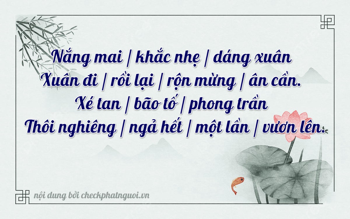 Bài thơ ý nghĩa cho <b>biển số 15K-36348</b> tại website checkphatnguoi.vn