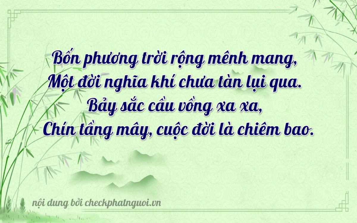 Bài thơ ý nghĩa cho <b>biển số 15K-41791</b> tại website checkphatnguoi.vn