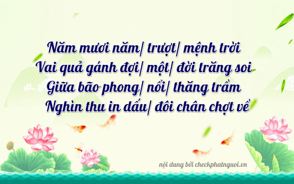 Bài thơ ý nghĩa cho <b>biển số 15K-55195</b> tại website checkphatnguoi.vn