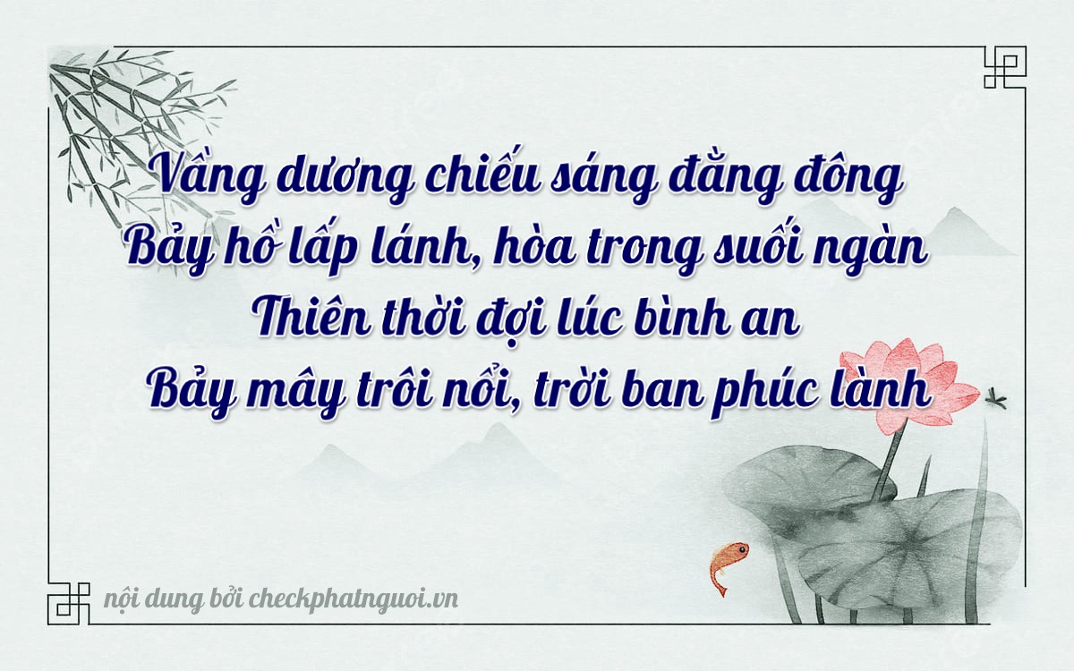 Bài thơ ý nghĩa cho <b>biển số 15MD-03707</b> tại website checkphatnguoi.vn