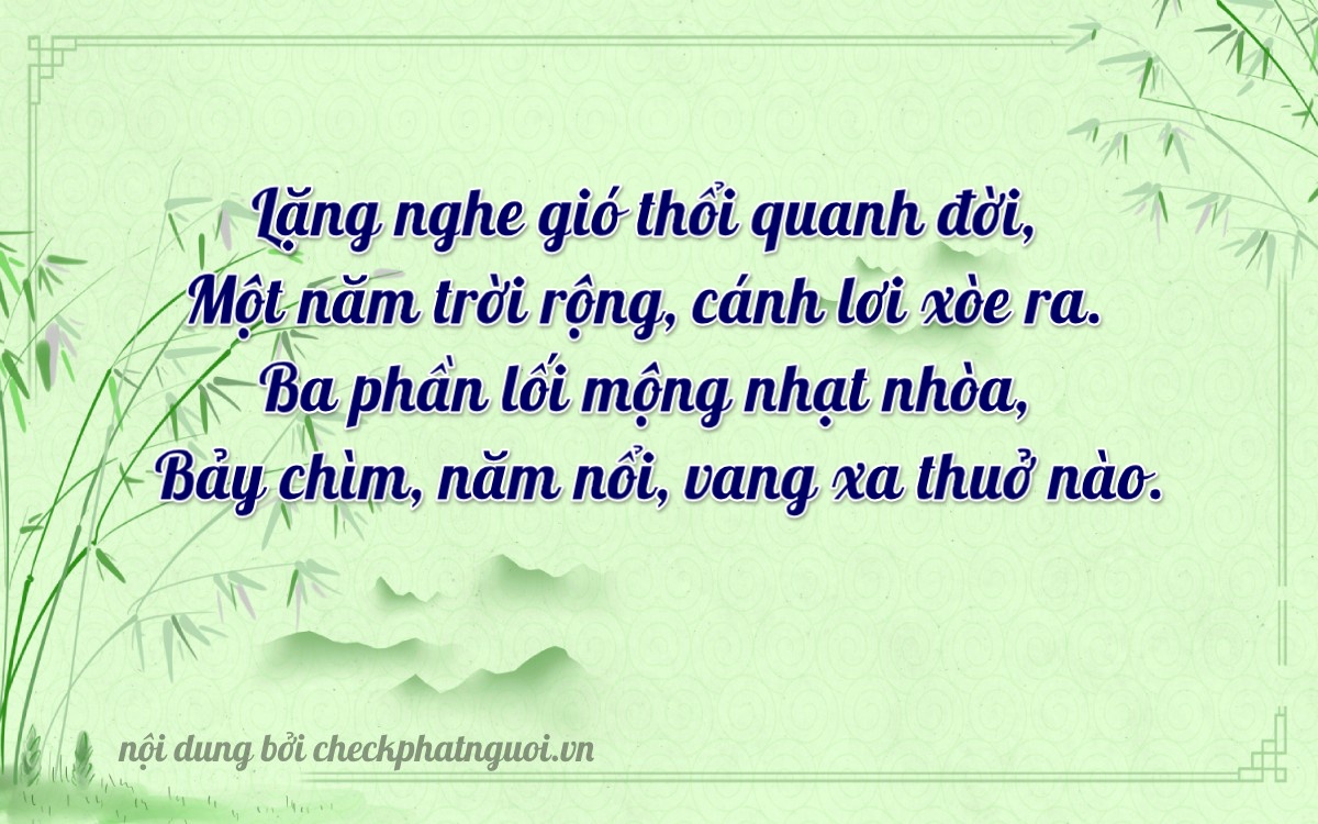 Bài thơ ý nghĩa cho <b>biển số 15MD135713</b> tại website checkphatnguoi.vn