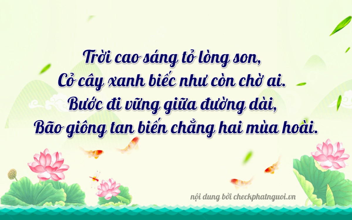 Bài thơ ý nghĩa cho <b>biển số 15N1-13799</b> tại website checkphatnguoi.vn