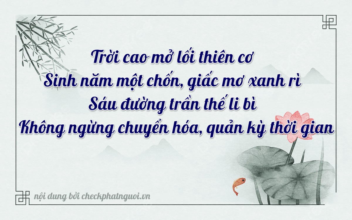 Bài thơ ý nghĩa cho <b>biển số 15N1-26006</b> tại website checkphatnguoi.vn