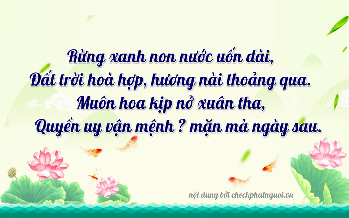 Bài thơ ý nghĩa cho <b>biển số 15S1-02491</b> tại website checkphatnguoi.vn