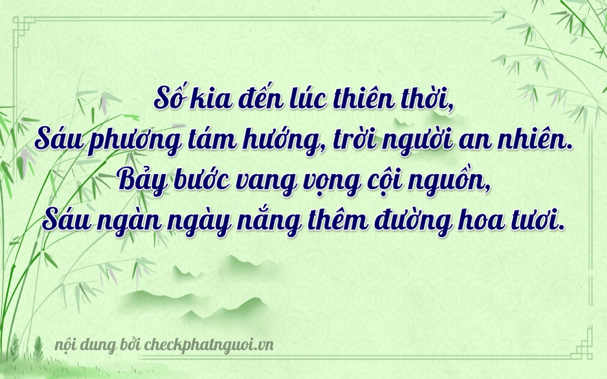 Bài thơ ý nghĩa cho <b>biển số 16076</b> tại website checkphatnguoi.vn