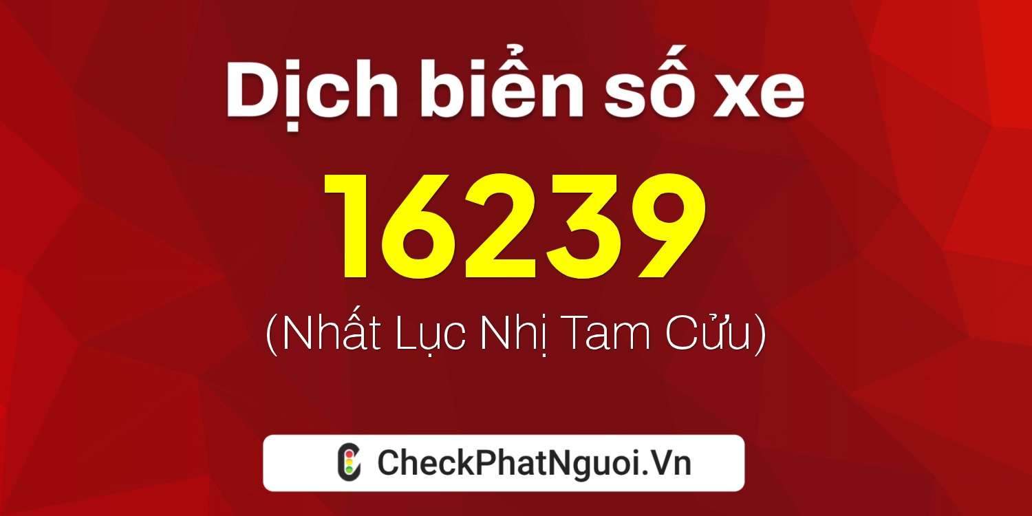 Dịch ý nghĩa <b>biển số xe 98A-16239</b> tại website checkphatnguoi.vn