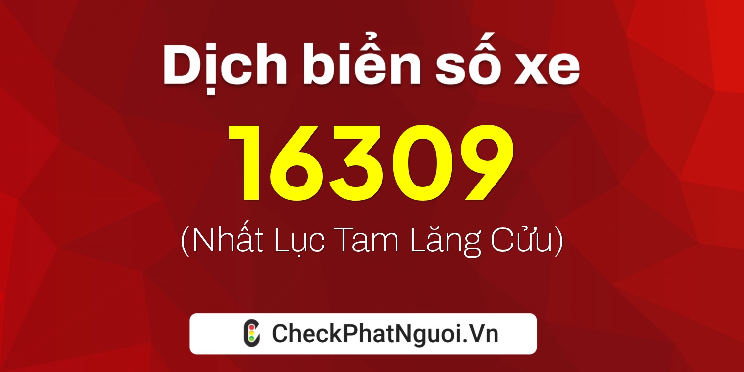 Dịch ý nghĩa <b>biển số xe 29AD-16309</b> tại website checkphatnguoi.vn