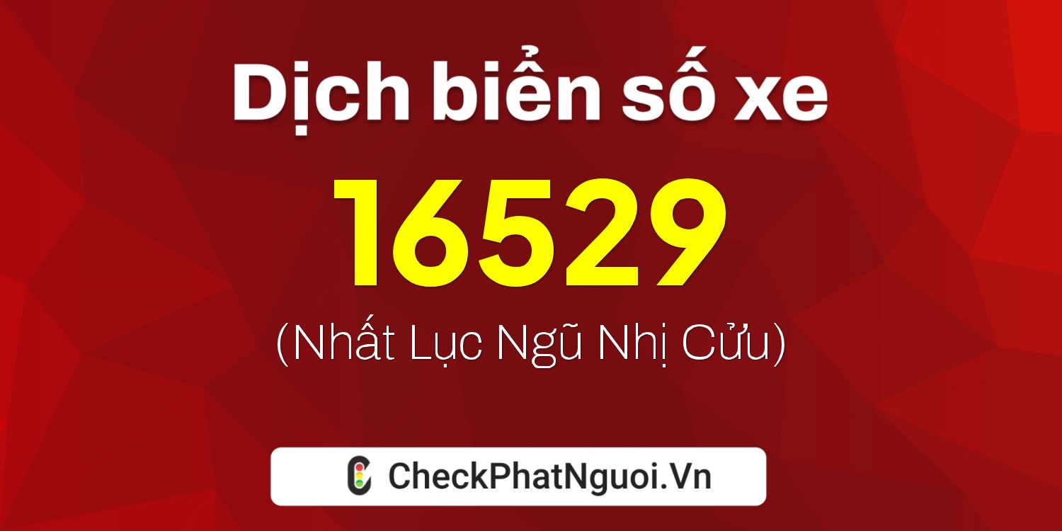 Dịch ý nghĩa <b>biển số xe 61H-16529</b> tại website checkphatnguoi.vn