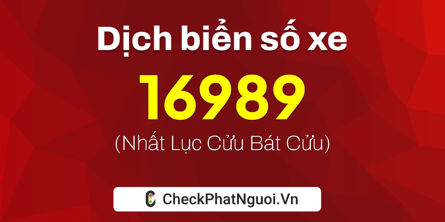 Dịch ý nghĩa <b>biển số xe 59MA-16989</b> tại website checkphatnguoi.vn