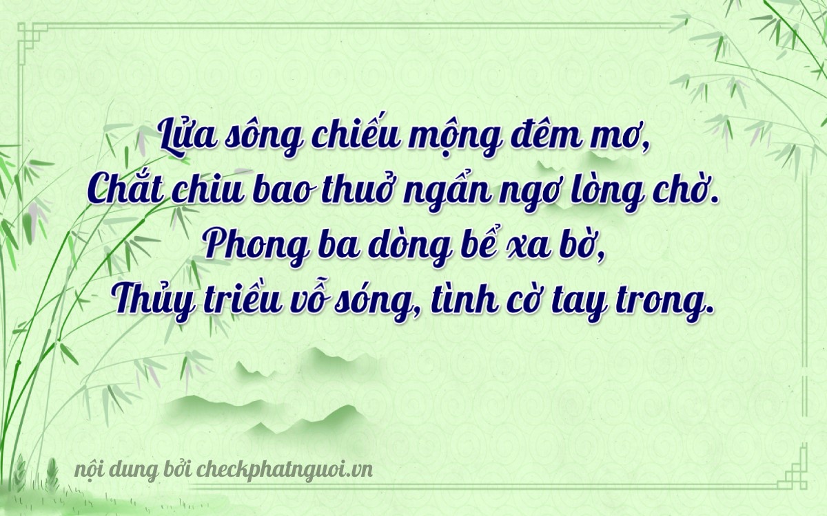 Bài thơ ý nghĩa cho <b>biển số 16B1-08587</b> tại website checkphatnguoi.vn