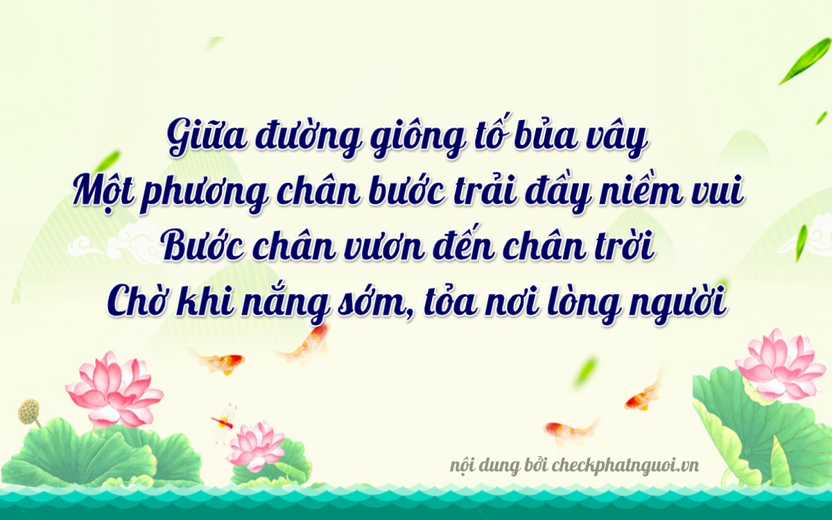 Bài thơ ý nghĩa cho <b>biển số 16H-6011</b> tại website checkphatnguoi.vn