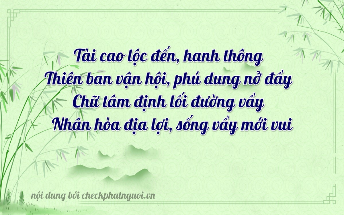 Bài thơ ý nghĩa cho <b>biển số 16N-38980</b> tại website checkphatnguoi.vn