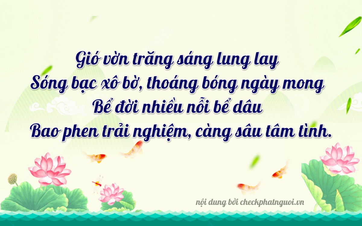 Bài thơ ý nghĩa cho <b>biển số 1768</b> tại website checkphatnguoi.vn