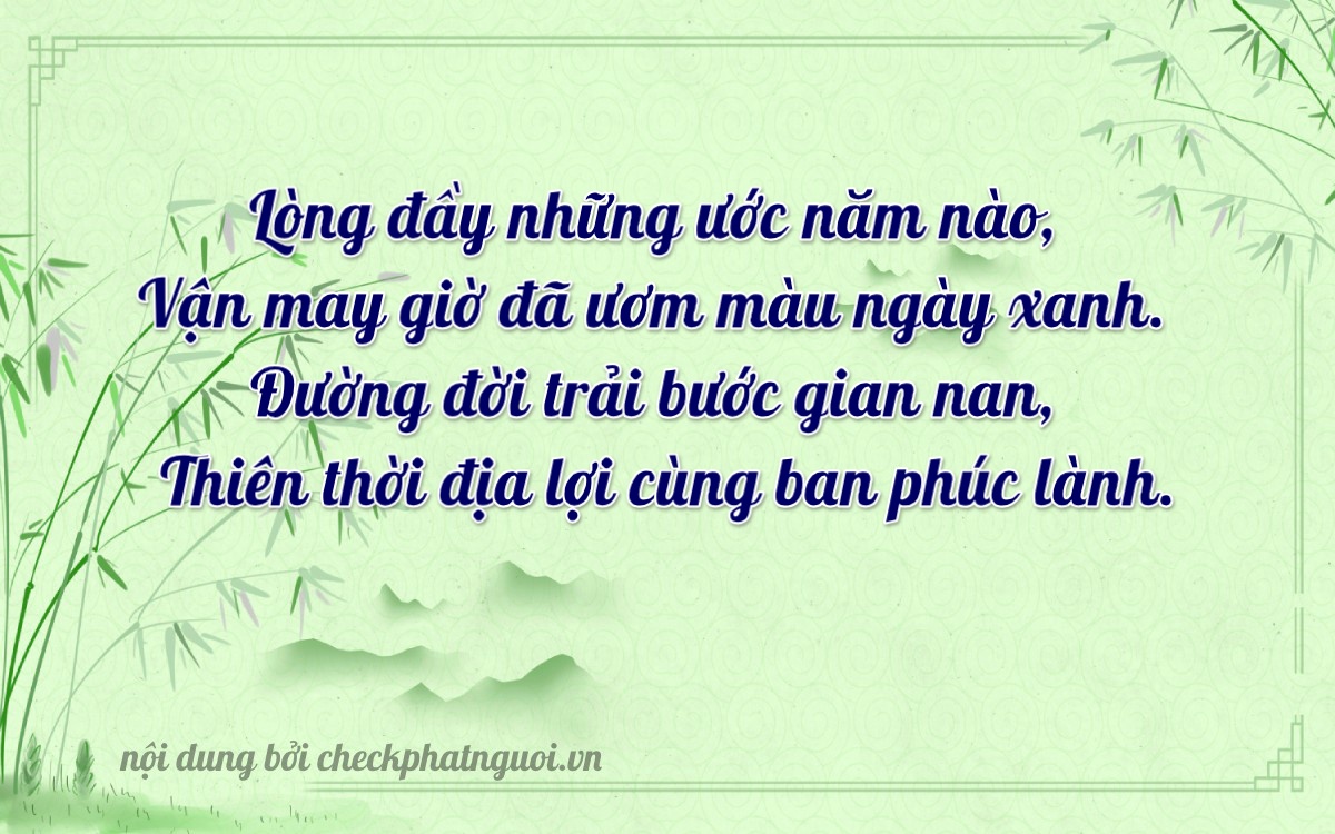Bài thơ ý nghĩa cho <b>biển số 17A-00447</b> tại website checkphatnguoi.vn