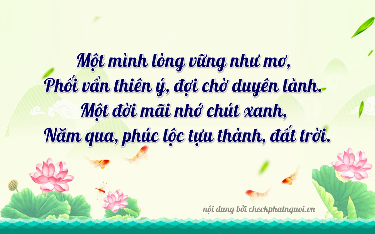 Bài thơ ý nghĩa cho <b>biển số 17A-01115</b> tại website checkphatnguoi.vn