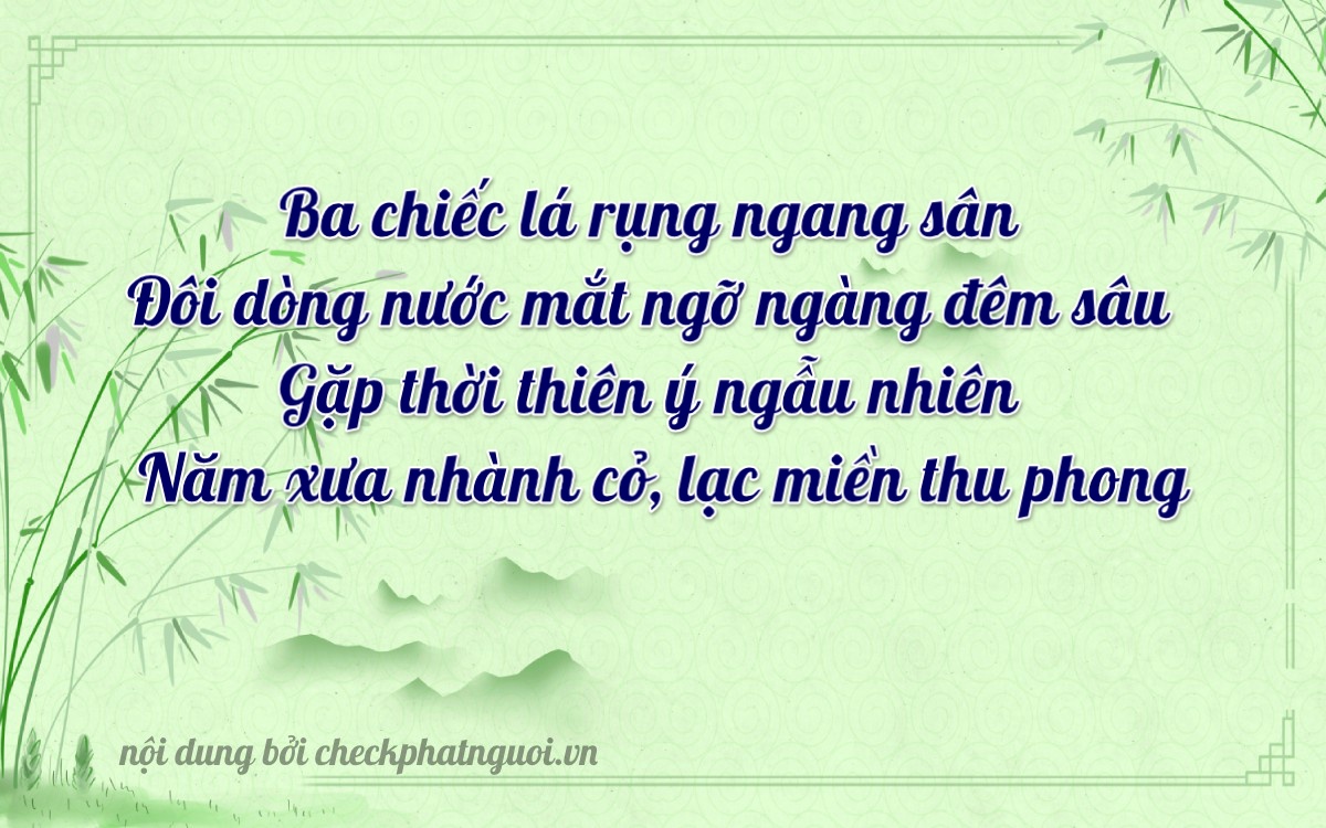 Bài thơ ý nghĩa cho <b>biển số 17A-06256</b> tại website checkphatnguoi.vn