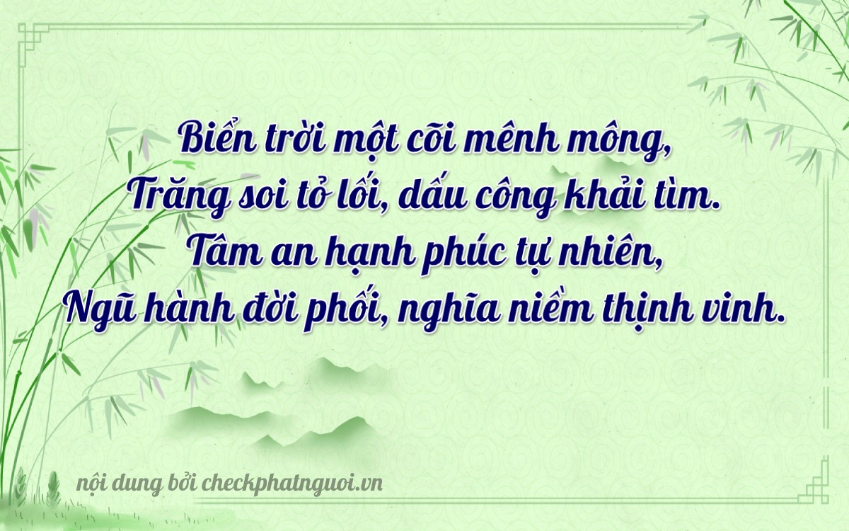 Bài thơ ý nghĩa cho <b>biển số 17A-11630</b> tại website checkphatnguoi.vn