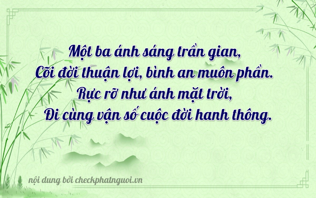 Bài thơ ý nghĩa cho <b>biển số 17A-13292</b> tại website checkphatnguoi.vn