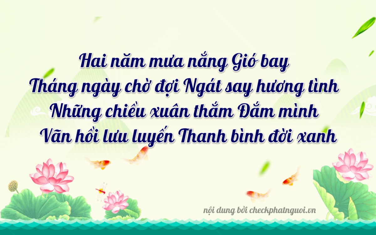 Bài thơ ý nghĩa cho <b>biển số 17A-25326</b> tại website checkphatnguoi.vn