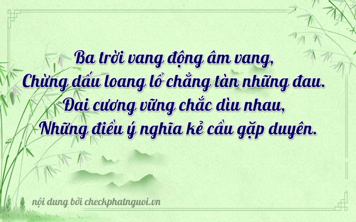 Bài thơ ý nghĩa cho <b>biển số 17A-36128</b> tại website checkphatnguoi.vn