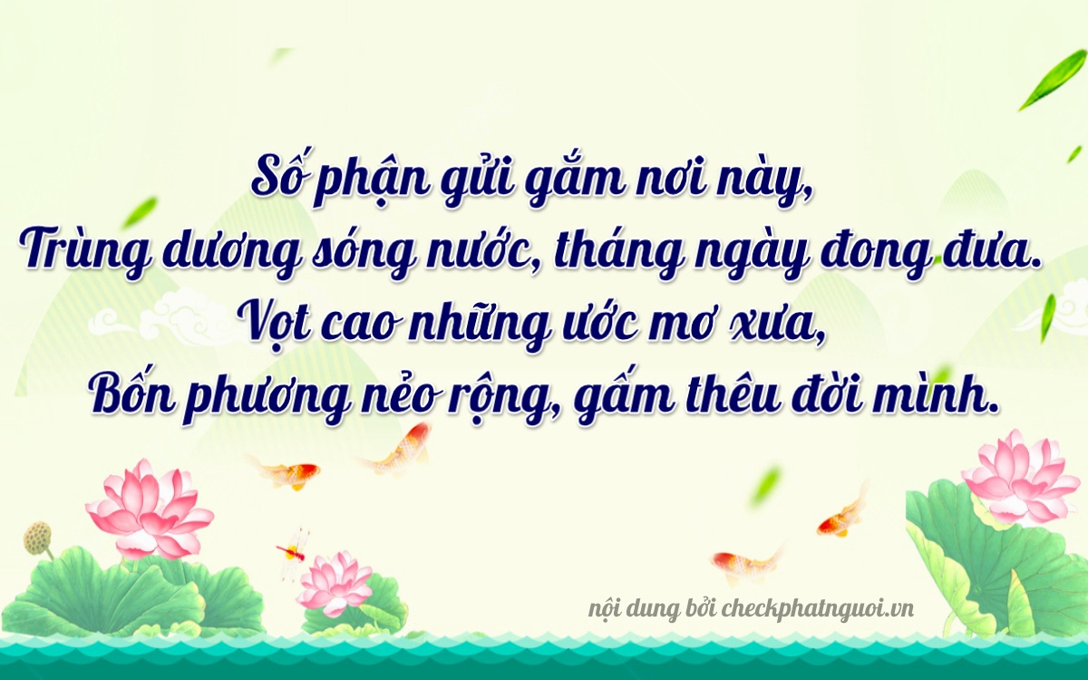 Bài thơ ý nghĩa cho <b>biển số 17A-42406</b> tại website checkphatnguoi.vn