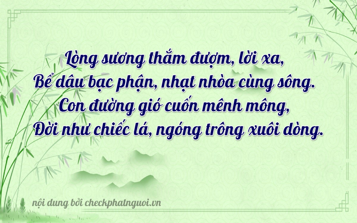 Bài thơ ý nghĩa cho <b>biển số 17A-45233</b> tại website checkphatnguoi.vn