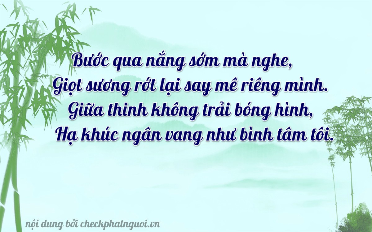 Bài thơ ý nghĩa cho <b>biển số 17A-45832</b> tại website checkphatnguoi.vn