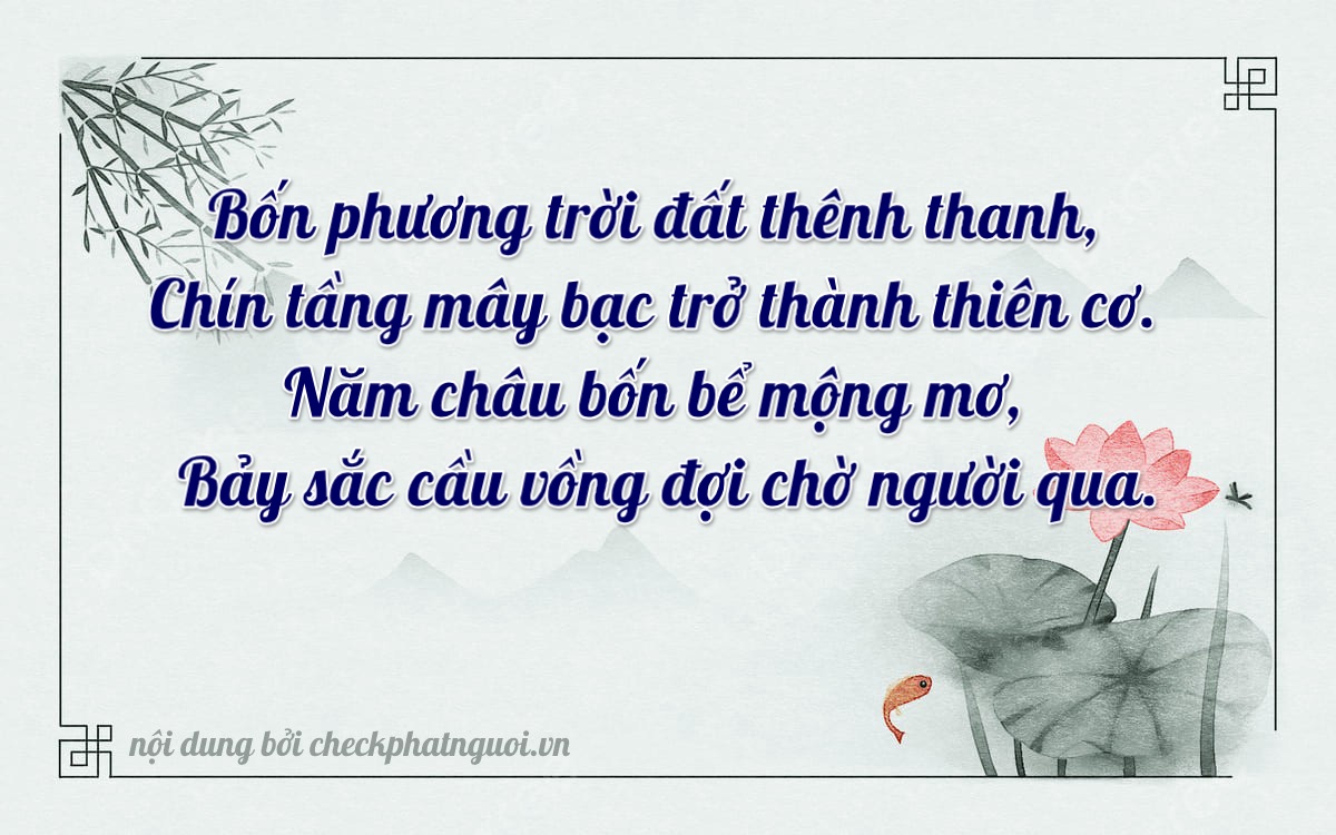 Bài thơ ý nghĩa cho <b>biển số 17A-45974</b> tại website checkphatnguoi.vn
